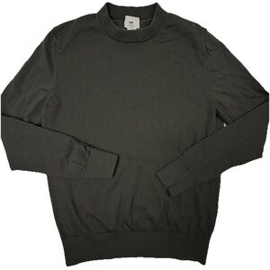 HM SLIM FIT WOOL SWEATER Mocha Men Medium Crew Neck Knit Pullover Lightweight EC